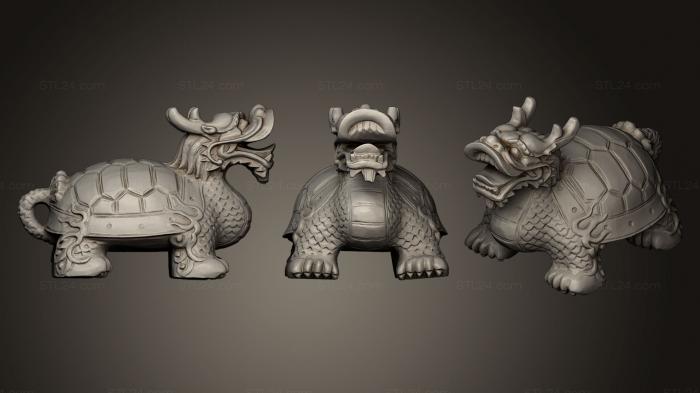 Статуэтки животных (Черепаха, STKJ_0650) 3D модель для ЧПУ станка